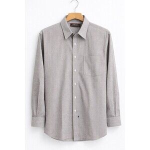 Marcus Neiman Marcus Dress Shirt Mens XL Black Gray Check Button Up Long 16.5 34